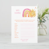 Little Sunshine |Rainbow Baby shower Word Scramble Kaart (Staand voorkant)
