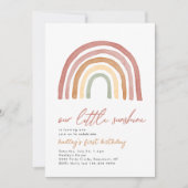 Little Sunshine Regenboog Verjaardag uitnodiging (Voorkant)