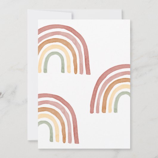 Little Sunshine Regenboog Verjaardag uitnodiging (Achterkant)