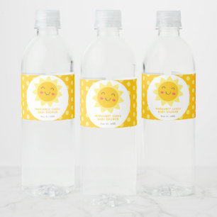 Little Sunshine Schattig lachende zon Baby shower Waterfles Etiket