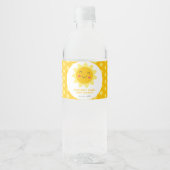 Little Sunshine Schattig lachende zon Baby shower Waterfles Etiket (Voorkant)