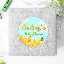 Little Sunshine - Spring Baby shower Ronde Sticker