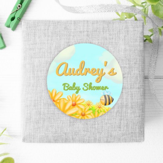 Little Sunshine - Spring Baby shower Ronde Sticker