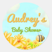 Little Sunshine - Spring Baby shower Ronde Sticker (Voorkant)