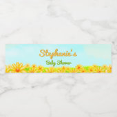 Little Sunshine - Spring Baby shower Waterfles Etiket (Enkel label)