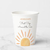 Little Sunshine Trip Rond de zon 1e verjaardag Papieren Bekers (Achterkant)