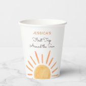 Little Sunshine Trip Rond de zon 1e verjaardag Papieren Bekers (Voorkant)
