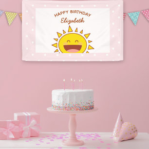 Little Sunshine Verjaardag Happy Birthday Party Spandoek