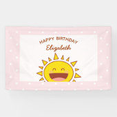 Little Sunshine Verjaardag Happy Birthday Party Spandoek (Horizontaal)