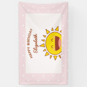 Little Sunshine Verjaardag Happy Birthday Party Spandoek (Verticaal)