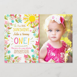 Little Sunshine Verjaardagsfeestje Uitnodiging Blo