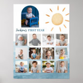 Little Sunshine Verjaardagsfoto Milestone Poster (Voorkant)