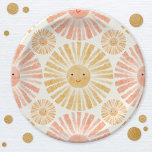 Little Sunshine Waterverf Pattern Papieren Bordje<br><div class="desc">Een vrolijk geel waterverf zonneschijnpatroon op een zacht crème achtergrond voor een schattig feest. Originele versie door Nic Squirrell.</div>