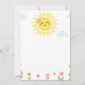 Little Sunshine Wildflower Baby shower Invitation Kaart (Achterkant)