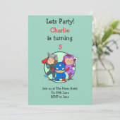 Little Super Helden feest uitnodiging (Staand voorkant)