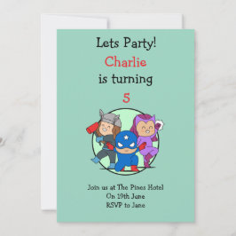 Little Super Helden feest uitnodiging 