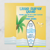 Little Surfer Dude Baby shower Uitnodigen Kaart (Voorkant / Achterkant)
