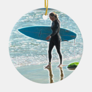 Little Surfer Girl Keramisch Ornament