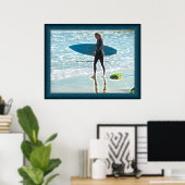 Little Surfer Girl Poster (Thuiskantoor)