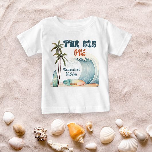Little Surfer Wave Verjaardags T-Shirt