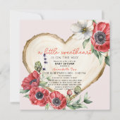 Little Sweeat Wood Slice Drive-by Baby shower Kaart (Voorkant)