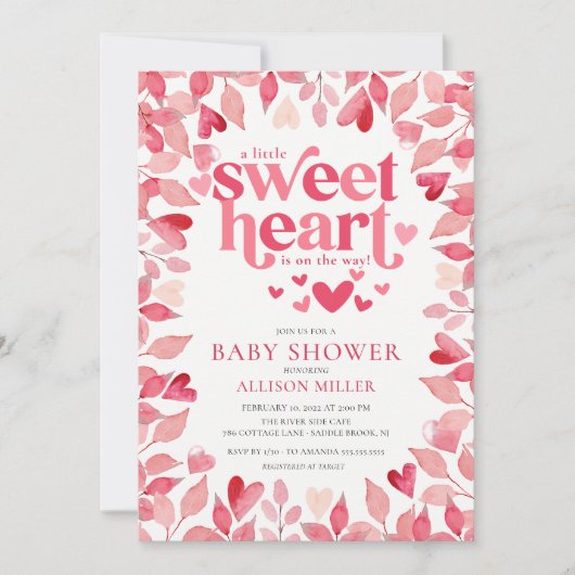 Little Sweeite Baby shower Invitation Kaart (Voorkant)