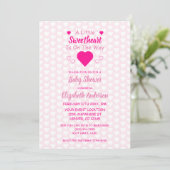 Little Sweeite Baby shower Invitation Kaart (Staand voorkant)