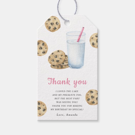 Little Sweet Cookie meisje verjaardagsfeestje beda Cadeaulabel (Voorkant)