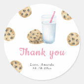 Little Sweet Cookie verjaardagsfeestje bedankt Ronde Sticker (Voorkant)
