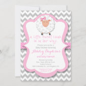 Little Sweet Lamb Girl Baby shower Uitnodiging (Voorkant)