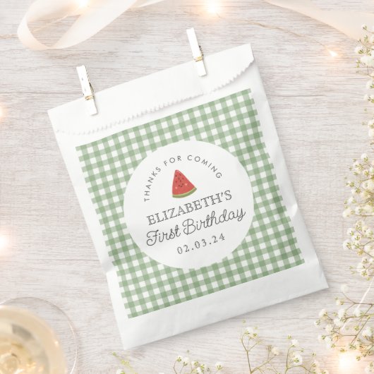 Little Sweet Melon Eerste Verjaardag Bedankzakje (Geknipt)