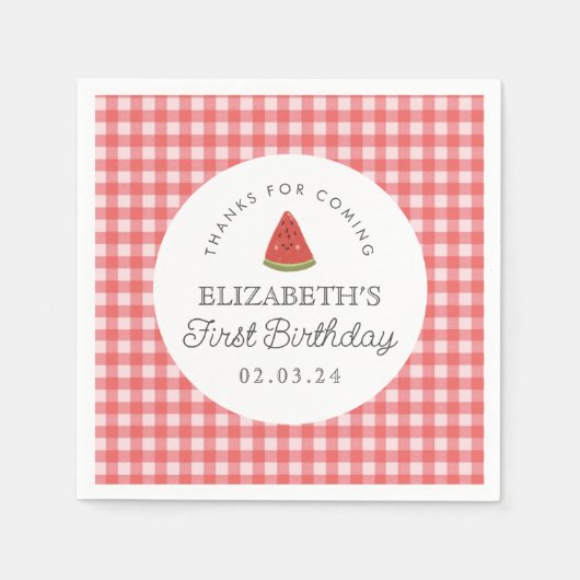 Little Sweet Melon Eerste Verjaardag Servet (Voorkant)