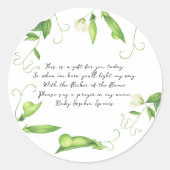 Little Sweet Pea Baby Shower Prayer Baby Ronde Sticker (Voorkant)