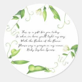 Little Sweet Pea Baby Shower Prayer Baby Ronde Sticker