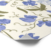 Little Sweet Pea Blue en Cream 1e verjaardag Poster (Hoek)