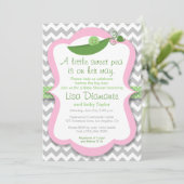 Little Sweet Pea Girl Baby shower Kaart (Staand voorkant)