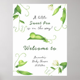 Little Sweet Pea Welcome Baby shower Poster