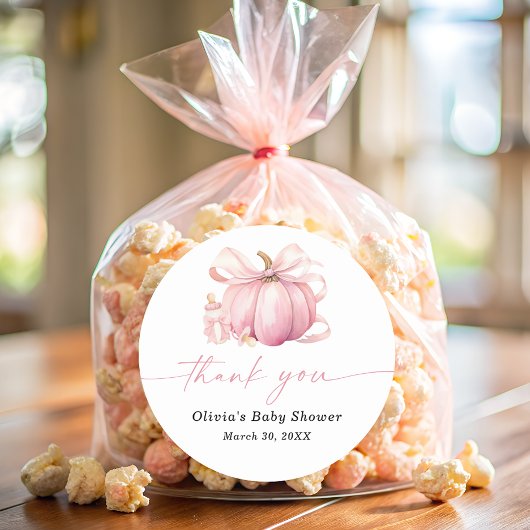 Little Sweet Pumpkin Baby shower Bedankt Ronde Sticker