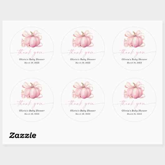 Little Sweet Pumpkin Baby shower Bedankt Ronde Sticker (Vel)