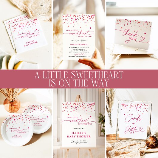 Little Sweetheart Baby shower, Baby shower Bedankkaart