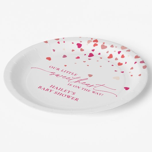 Little Sweetheart Baby shower, Baby shower Papieren Bordje (Gekanteld)