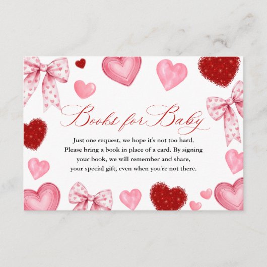 Little Sweetheart Baby Shower, Books for Baby Informatiekaartje (Voorkant)
