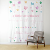 Little Sweetheart Baby Shower Conversation Hearts Wandkleed (In situ)