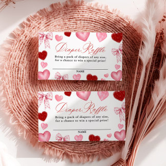Little Sweetheart Baby Shower, Diaper Raffle Card Informatiekaartje
