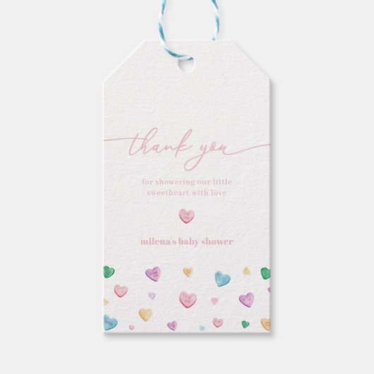 Little Sweetheart Baby shower Favor Tag Cadeaulabel (Voorkant)