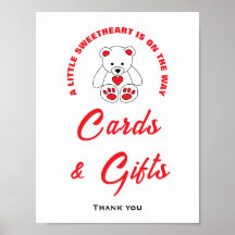 Little Sweetheart Baby shower Kaarten & Cadeaubord