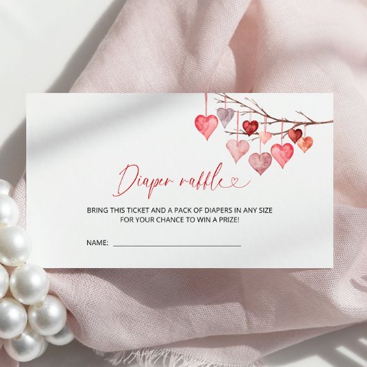 Little Sweetheart Baby shower Luier Raffle Informatiekaartje