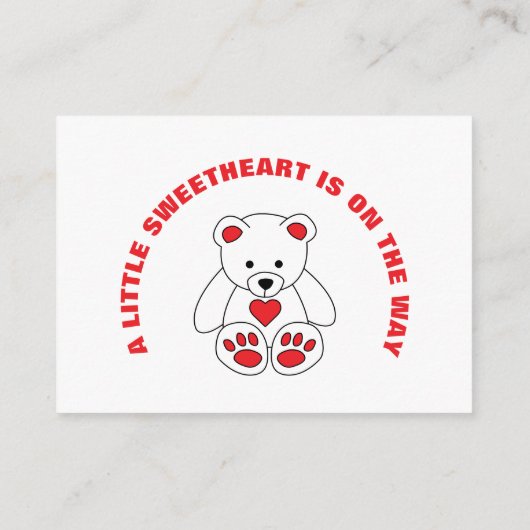 Little Sweetheart Baby shower Luier Raffle Naam Informatiekaartje (Achterkant)