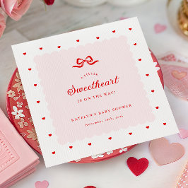 Little Sweetheart Baby Shower Paper Napkins Servet