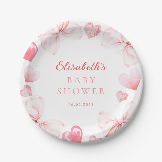 Little Sweetheart Baby Shower Papieren Bordje (Voorkant)